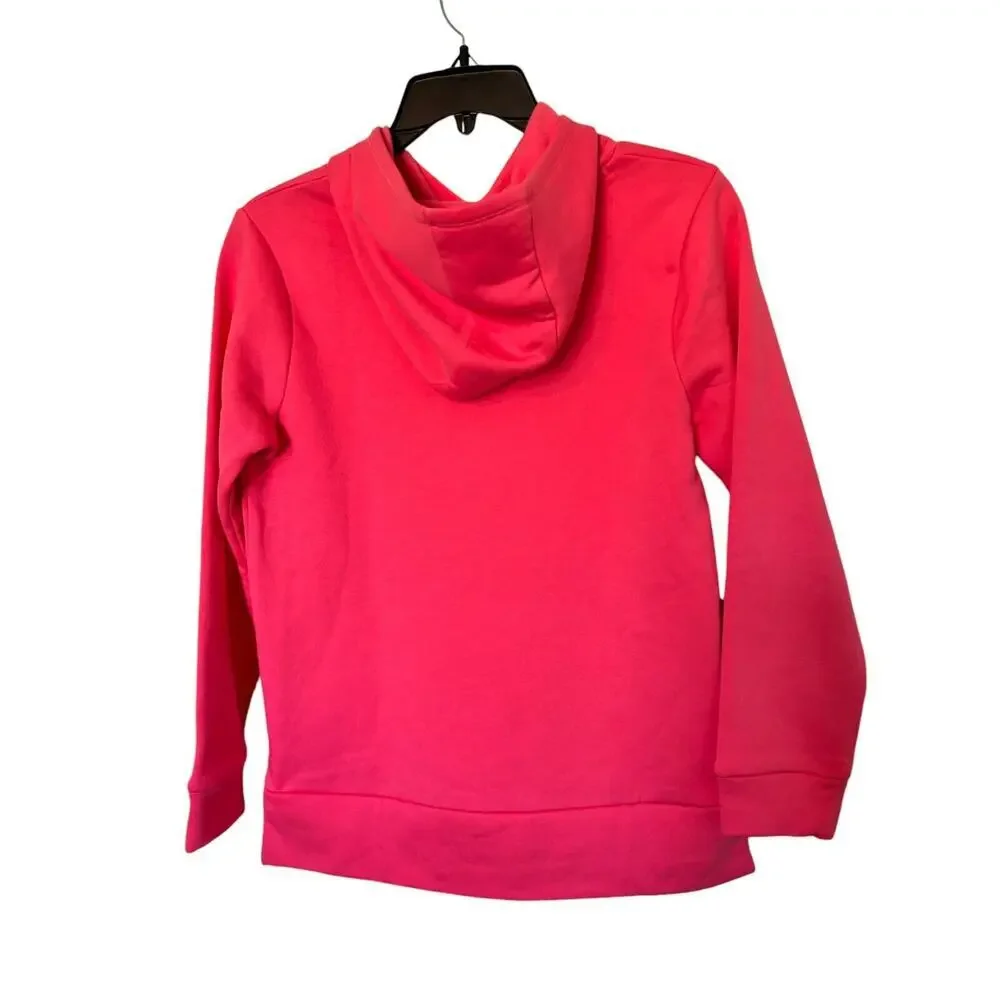NWT adidas Girls Hooded Pullover Hoodie Size Large 14 Pink - Picture 3 of 3